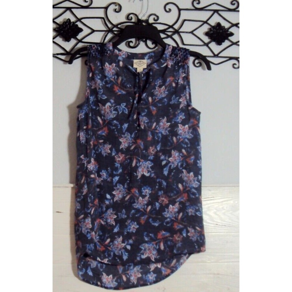 St John's Bay Women's Top Size S Sleeveless Multicolored Floral